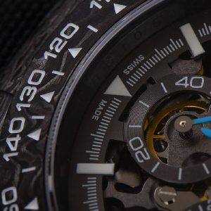 Rolex Daytona DIW Carbon Skeleton Superior Replica DIW Daytona Skeleton Dial in Carbon with Blue Hands on Black Nylon Strap 1 4 300x300 1