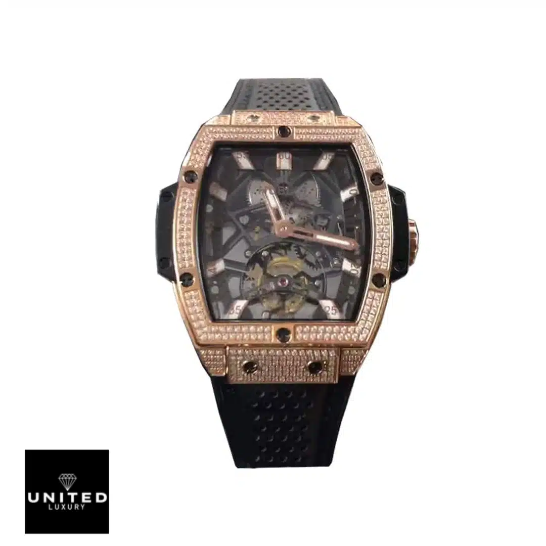 Hublot King Power Tourbillon HK93288 Hublot senna replica front view and white background