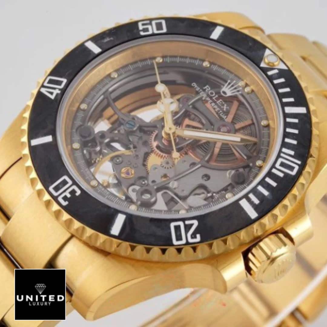 Rolex Gold Oyster Perpetual Black Bezel Replica