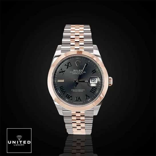 Rolex Datejust 126301 Two-Tone True Replica 1:1 asd Rolex Datejust 126301-0016 Slate Color Dial Black Romen Numerial Replica and Black Background
