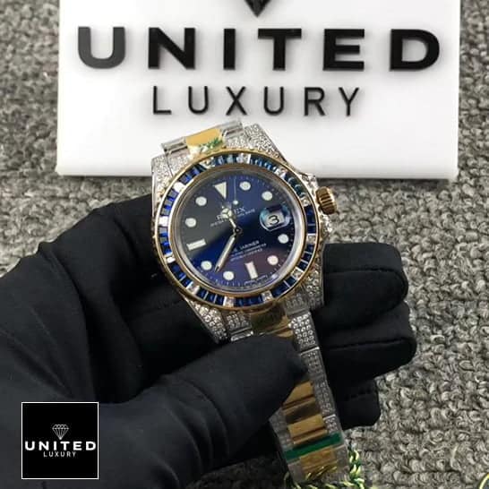 Rolex Submariner 18038 Blue Dial Gem-Set Bezel Replica