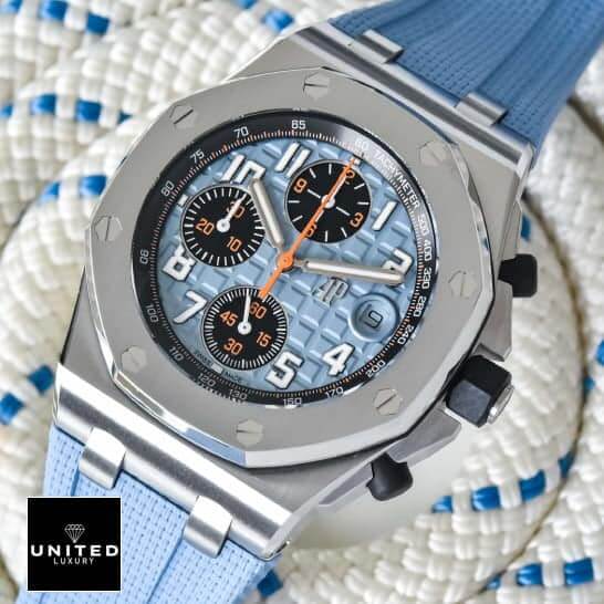 Audemars Piguet Royal Oak Selfwinding 26238ST "Blue Dial" Signature Copy Edition audemars piguet 26238st blue dial replica left Audemars Piguet 26238ST Blue Dial Replica on the rope