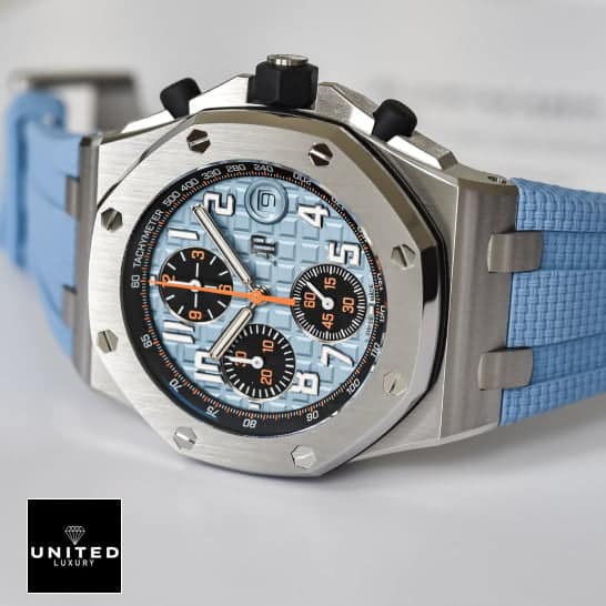 Audemars Piguet Royal Oak Selfwinding 26238ST "Blue Dial" Signature Copy Edition audemars piguet 26238st blue dial replica right Audemars Piguet 26238ST Replica Black Crown Pusher