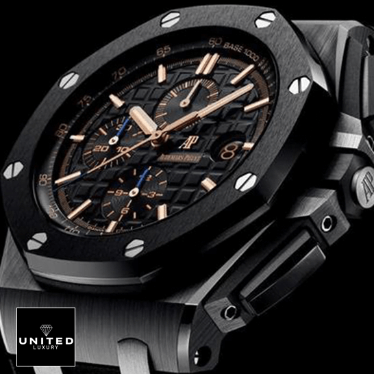 AP Royal Oak 26405CE.OO_.A002CA.02 Black Bezel Replica crown / push button