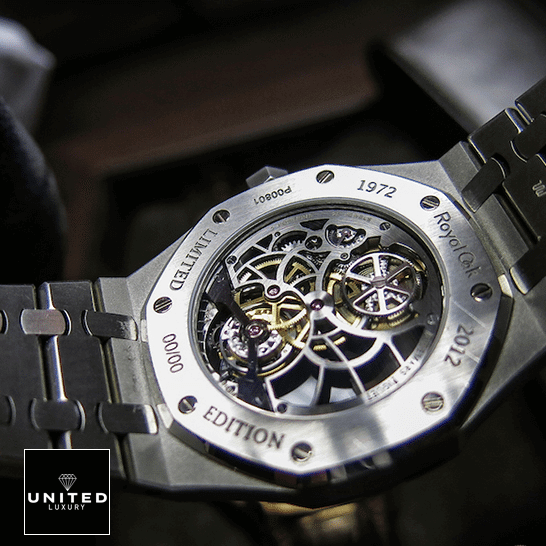 AP Royal Oak Audemars Piguet Stainless Steel Case Skeleton Dial Replica upside view