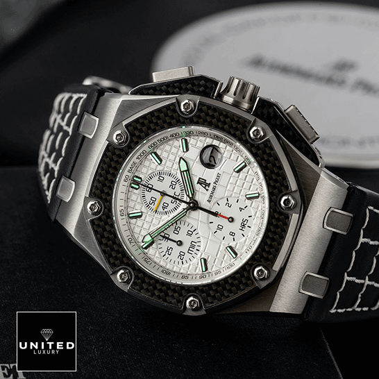 Audemars Piguet Royal Oak Offshore 26030IO.OO.D001IN.01 Audemars Piguet Royal Oak Offshore Stainless Steel Bezel Replica on the ap box