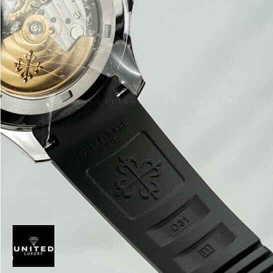 Patek Philippe Aquanaut Travel Time 5164A-001 "Dual Time" Supreme Clone Quality patek dual time replica 6 Patek Philippe Black Rubber Bracelet Steel Bezel Replica white background