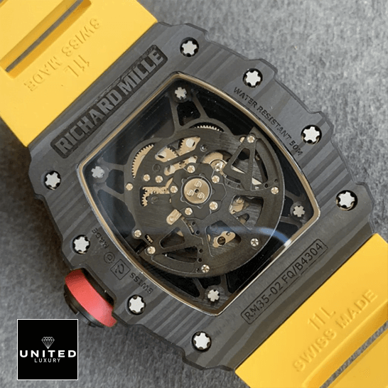 Richard Mille RM 35-01 Richard Mille RM3501 Carbon Skeleton Dial Replica upside view