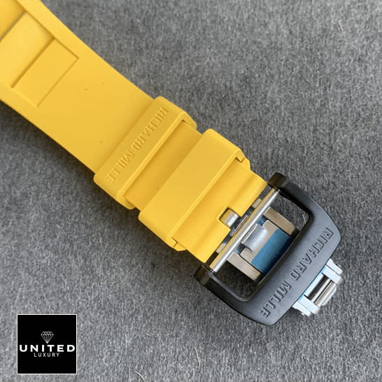 Richard Mille RM 35-01 Richard Mille RM3501 Yellow Rubber Bracelet Replica opened clasp
