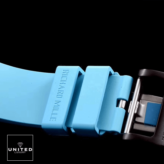 Richard Mille RM 055 Richard Mille RM055 Blue Rubber Bracelet Replica black background