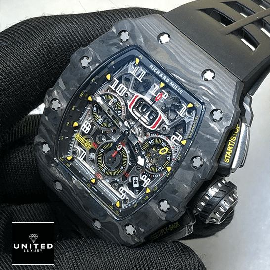Richard Mille RM 11-03 Richard Mille RM11-03 Automatic Flyback Black Bezel Dial Replica crown / push button