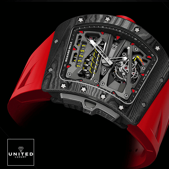 Richard Mille RM 70-01 Richard Mille RM70-01 Red Rubber Bracelet Replica black background