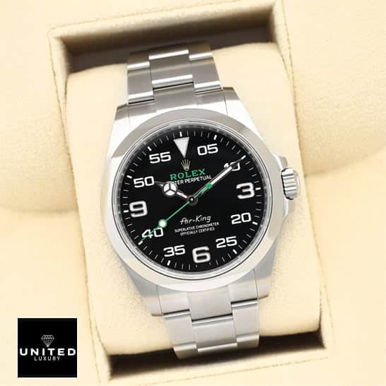 Rolex Air-King 126900 "Black Dial" Ultra Detailed Clone rolex air king 126900 black replica22 Rolex Air King 126900 Replica in Rolex Box
