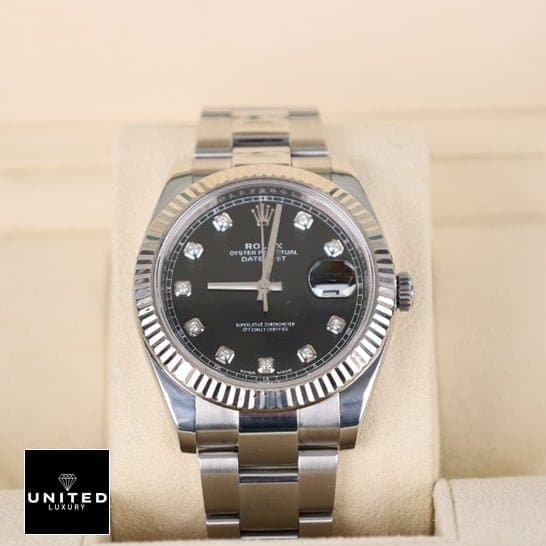 Rolex Datejust Black Diamond 126334 Exact Replica 1:1 rolex datejust diamond black replicaa1 Rolex Datejust Hours Makers Gem-Set