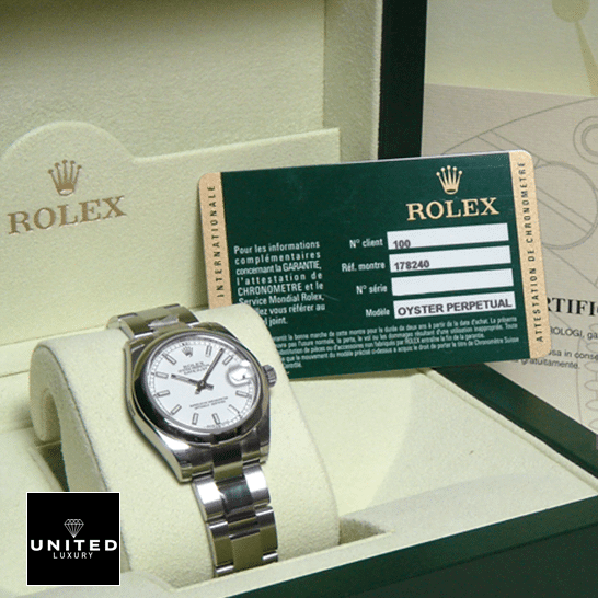 Rolex Datejust 178240 Steel Smooth Bezel Perfect Clone Edition Rolex Datejust 178240 Silver White Dial Replica & Guarantee Card
