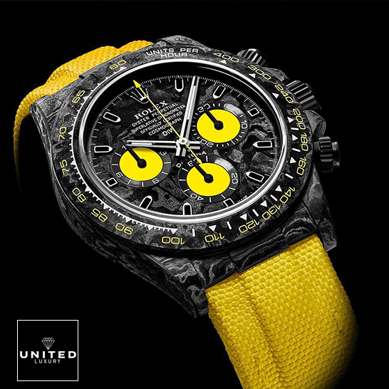 Rolex Cosmograph Daytona DIW "Lemon Edition" Ultra Realistic Replica Rolex Daytona DiW NTPT Carbon 46490 “All Carbon Lemon Edition” Replica