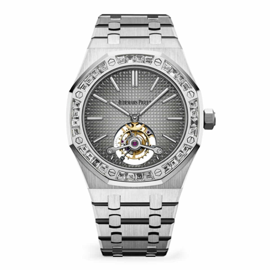 AP-Extra-Diamond-Plat-Replica1 Audemars Piguet Royal Oak Tourbillon Extra-Thin 26510PT.OO.1220PT.01 “Platinum Diamond” Handcrafted Clone Quality - Image 1