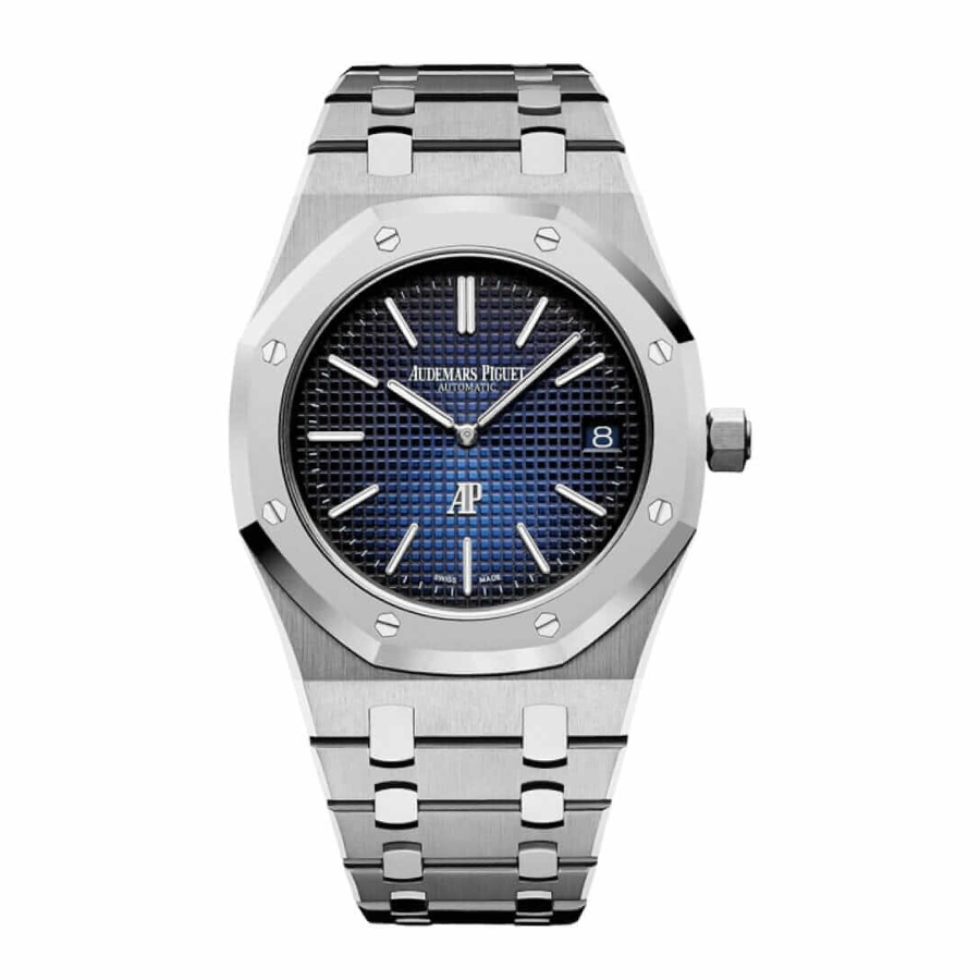 AP-Extra-Thin-Blue-Dial-Replica Audemars Piguet Royal Oak “Jumbo” Extra-Thin 16202ST “Blue Dial” Masterpiece Replica - Image 1