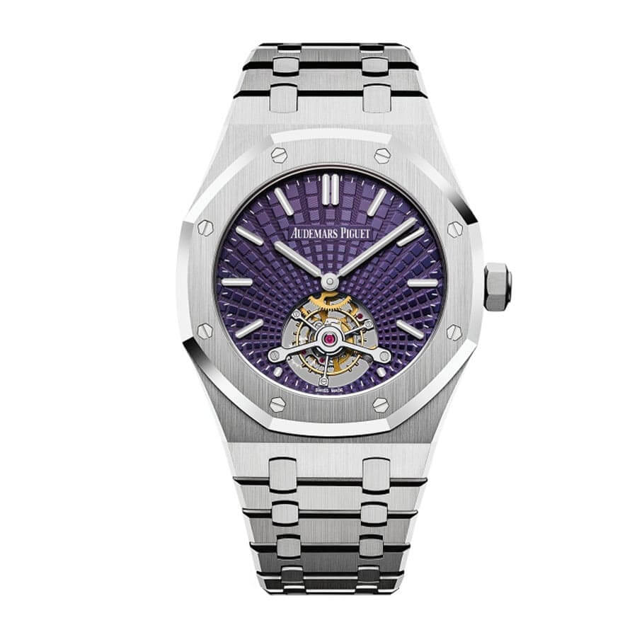 Audemars-Piguet-Royal-Oak-Tourbillon-Extra-Thin-Stainless-Steel-Purple-Index-Steel-41mm-26522ST.OO_.1220ST.01 Audemars Piguet Royal Oak Tourbillon Extra-Thin 26522ST Exclusive Clone Edition - Image 1