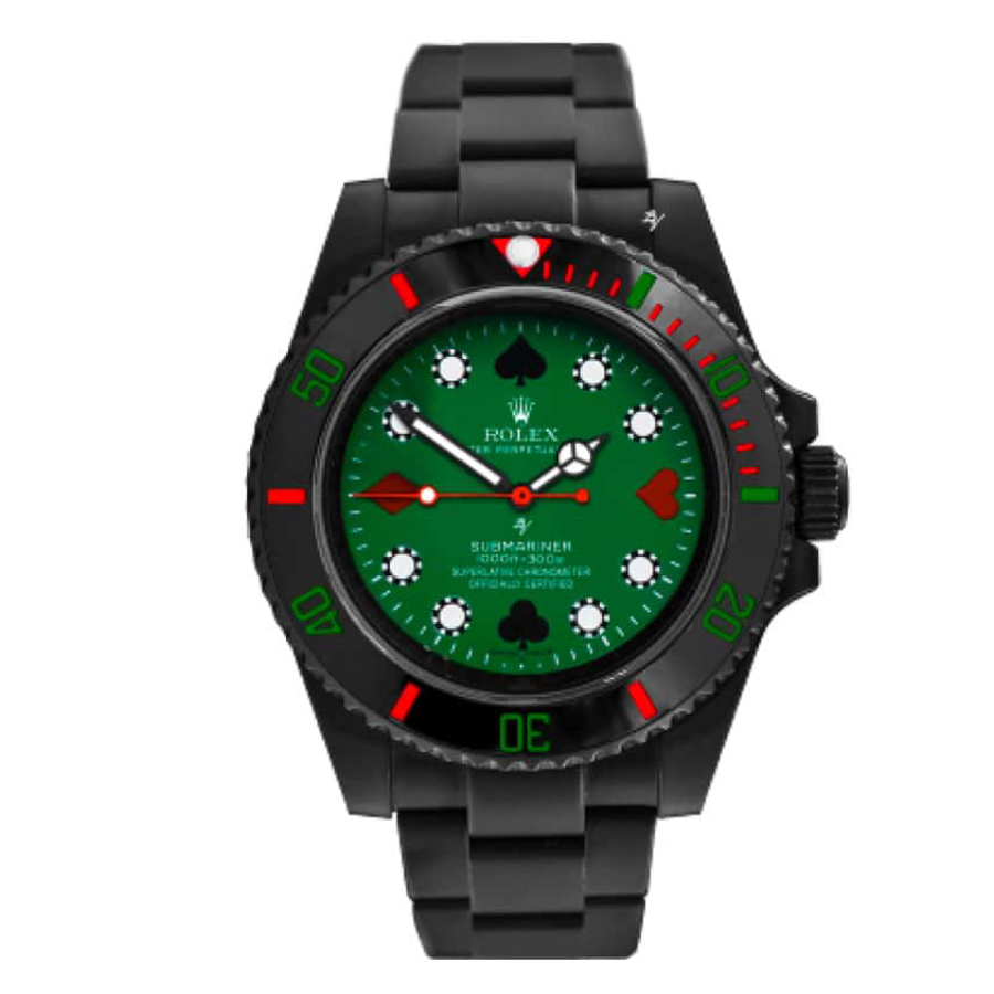 Rolex-Blaken-Submariner-Poker-Green-Dial-114060-Replica-1 Rolex Submariner 114060 “Blaken Poker Green” Exact Replica 1:1 - Image 1