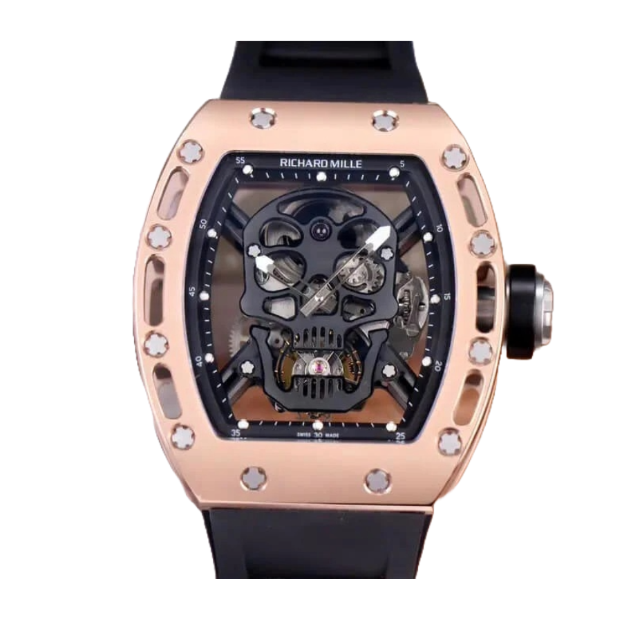 richard-mille-rm52-01-tourbillion-rose-gold-replica-8 Richard Mille RM 52-01 Tourbillon “Skull” Dial Rose Gold Detailed Replica - Image 1