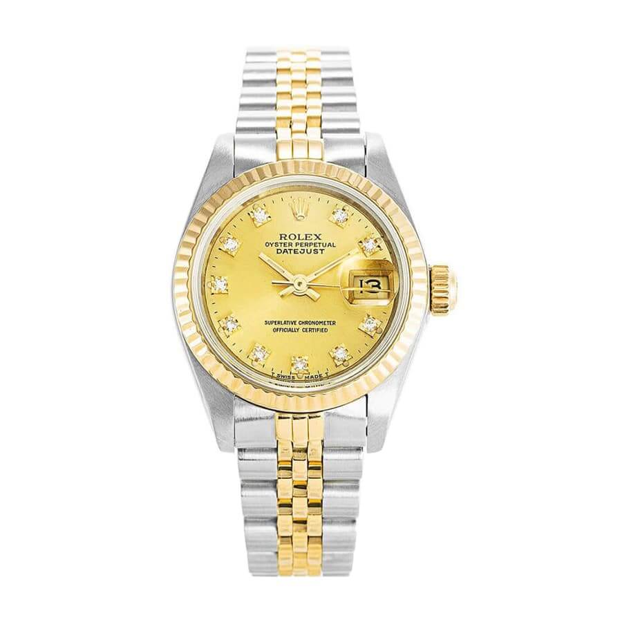 rolex-datejust-yellow-gold-steel-diamond-69173 Rolex Datejust 69173 Diamond Dial “Jubilee” High-End Replica 1:1 - Image 1