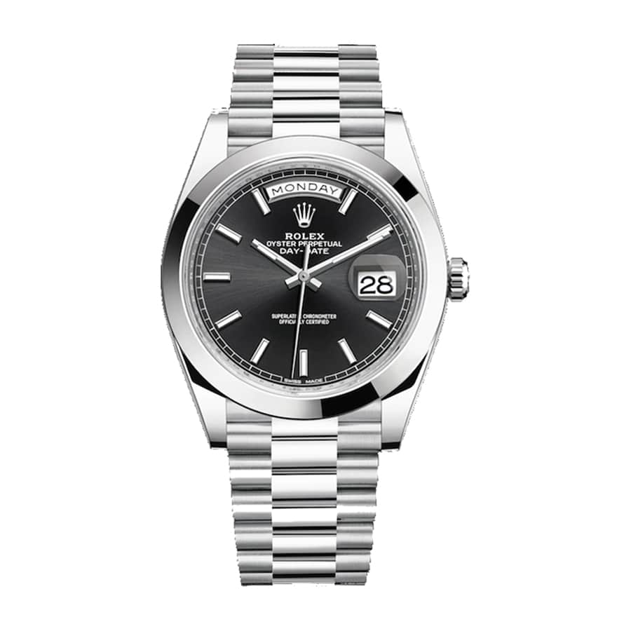 rolex-day-date-228206 Rolex Day-Date 228206 “Black Diagonal Dial” Premium Copy 1:1 - Image 1