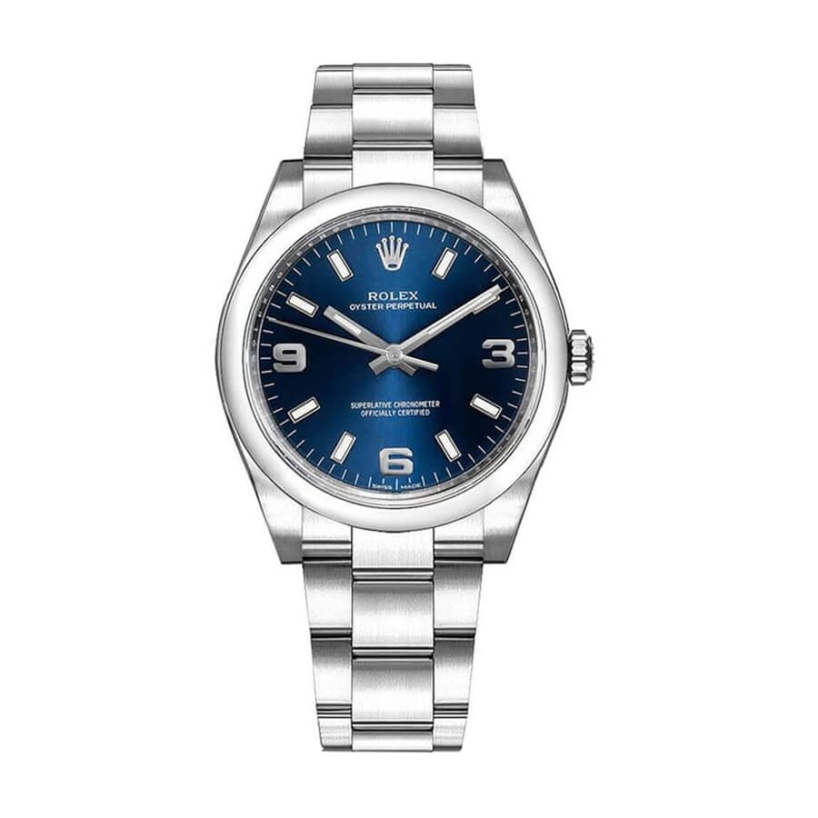 rolex-oyster-perpetual-blue-dial-steel-114200-replica Rolex Air-King 114200-0014 “Blue Dial” Premium Clone - Image 1