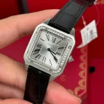 Cartier Santos – Dumont  White Dial Benzel Swarovski 38mm x 27.5mm Steel – VIP VERSION - Image 4