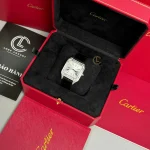 Cartier Santos – Dumont  White Dial Benzel Swarovski 38mm x 27.5mm Steel – VIP VERSION - Image 8