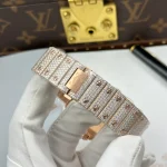 Cartier Santos de Cartie Larger Full Diamond Rose Gold 39.8mm – Handcrafted Diamod - Image 10