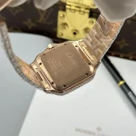 Cartier Santos de Cartie Larger Full Diamond Rose Gold 39.8mm – Handcrafted Diamod - Image 8
