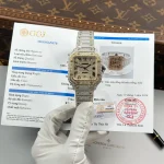 Cartier Santos de Cartie Larger Full Diamond Demi Yellow Gold 39.8mm – Handcrafted Diamod - Image 2