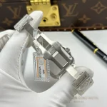 Cartier Santos de Cartie Larger Full Diamond Demi Yellow Gold 39.8mm – Handcrafted Diamod - Image 9