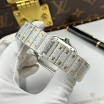Cartier Santos de Cartie Larger Full Diamond Demi Yellow Gold 39.8mm – Handcrafted Diamod - Image 10
