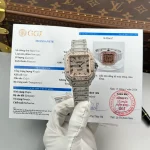 Cartier Santos de Cartie Larger Full Diamond Demi Rose Gold 39.8mm – Handcrafted Diamod - Image 2