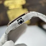 Cartier Santos de Cartie Larger Full Diamond Demi Rose Gold 39.8mm – Handcrafted Diamod - Image 7