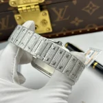 Cartier Santos de Cartie Larger Full Diamond 39.8mm – Handcrafted Diamod - Image 8